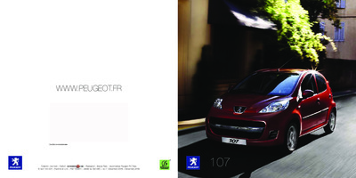 Couverture Brochure Peugeot 107