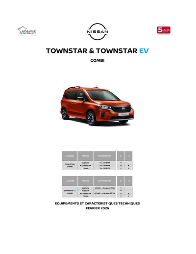 Couverture Brochure Nissan Townstar