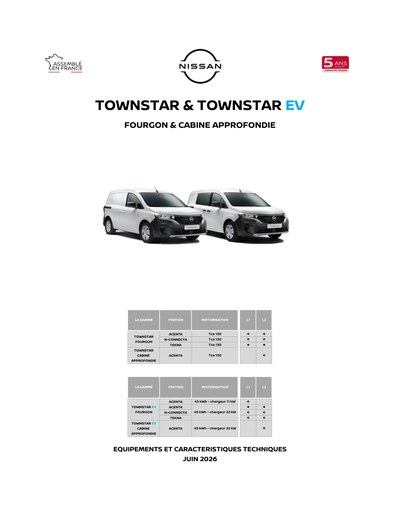 Couverture Brochure Nissan Townstar