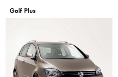 Couverture Brochure Volkswagen Golf Plus