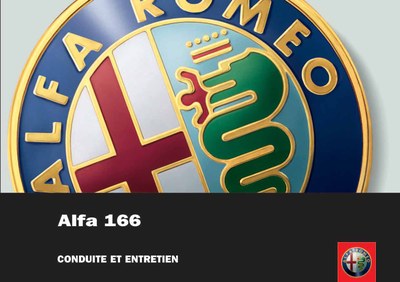 Couverture Notice Alfa Roméo 166