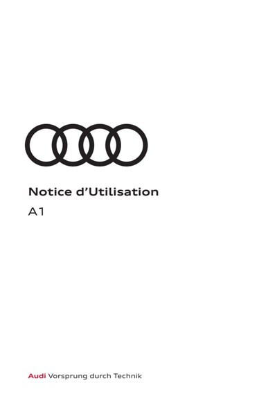 Couverture Notice Audi A1