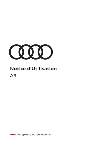 Couverture Notice Audi A3