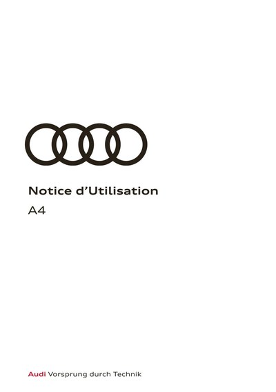 Couverture Notice Audi A4