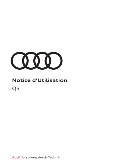 Couverture Notice Audi Q3