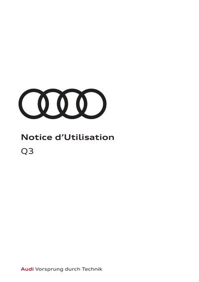 Couverture Notice Audi Q3