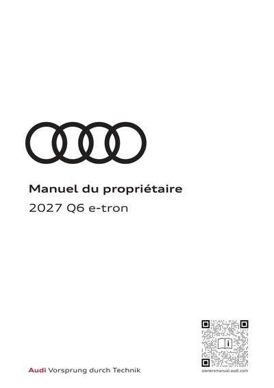 Couverture Notice Audi Q6 e-tron