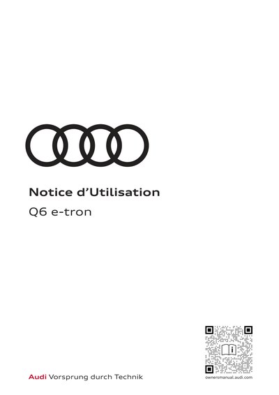 Couverture Notice Audi Q6 e-tron