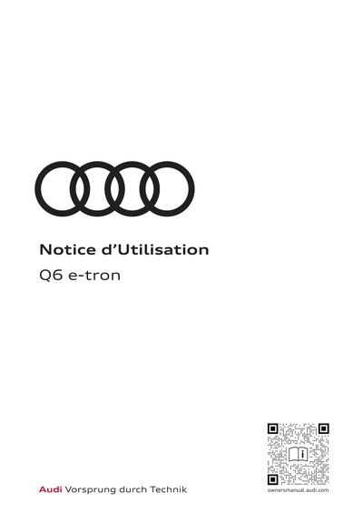 Couverture Notice Audi Q6 e-tron