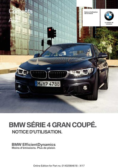 Couverture Notice BMW Série 4 Gran Coupé