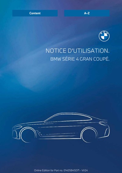 Couverture Notice BMW Série 4 Gran Coupé