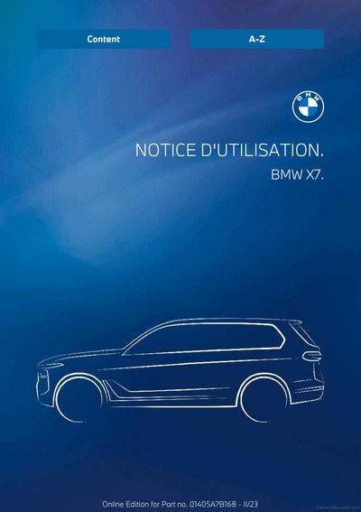 Couverture Notice BMW X7