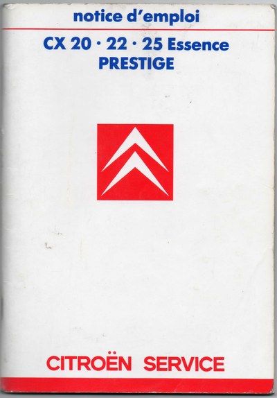 Couverture Notice Citroën CX