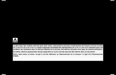 Couverture Notice Dacia Duster