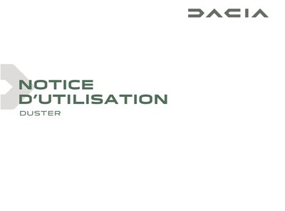 Couverture Notice Dacia Duster