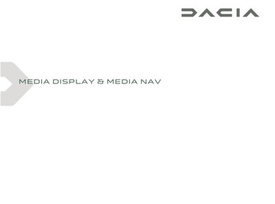 Couverture Notice Dacia Media Display & Media Nav