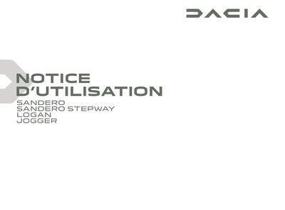 Couverture Notice Dacia Sandero