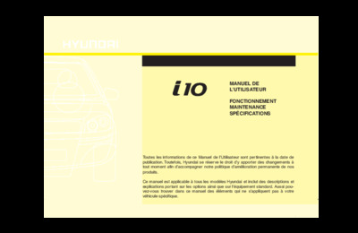 Couverture Notice Hyundai i10
