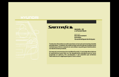 Couverture Notice Hyundai Santa Fe