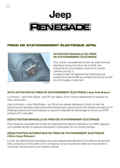 Couverture Notice Jeep Renegade