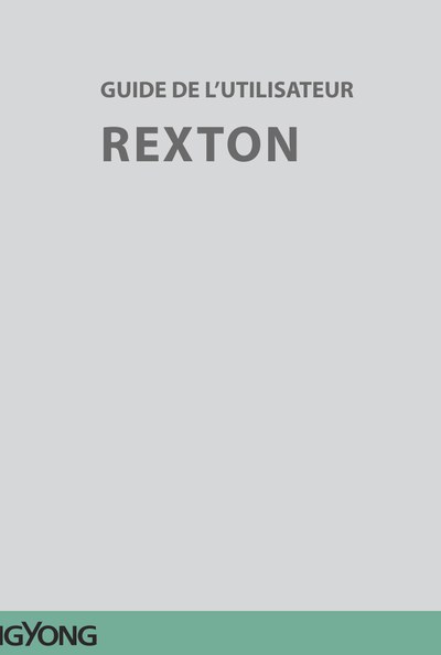 Couverture Notice KGM Rexton