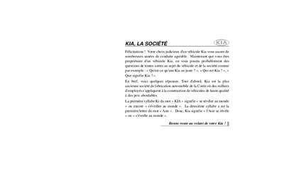Couverture Notice Kia Sorento