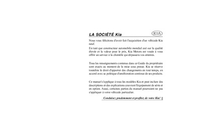 Couverture Notice Kia Sorento