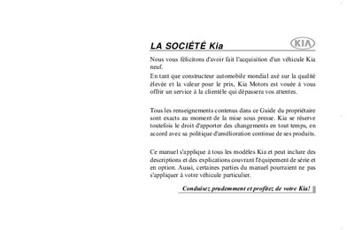 Couverture Notice Kia Sorento