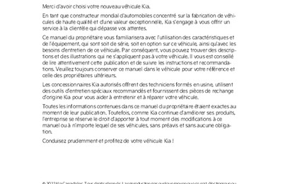Couverture Notice Kia Sorento