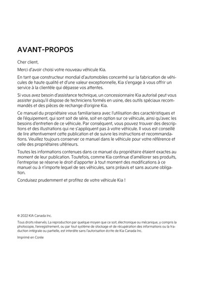 Couverture Notice Kia Sorento