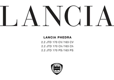 Couverture Notice Lancia Phedra