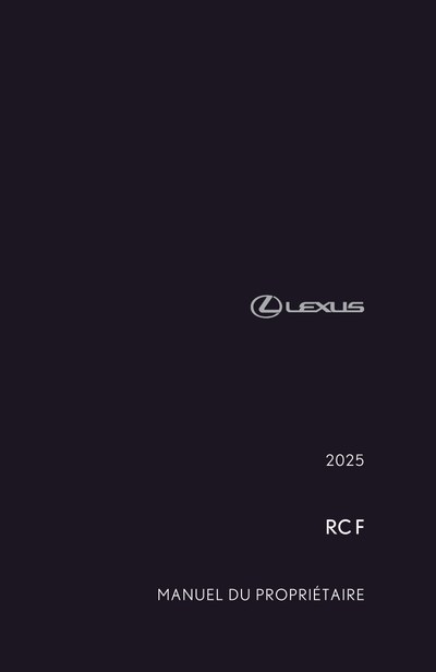 Couverture Notice Lexus RC F