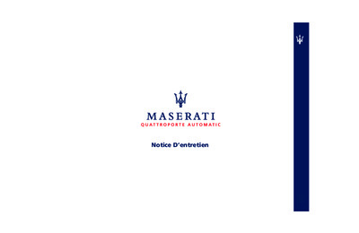 Couverture Notice Maserati Quattroporte