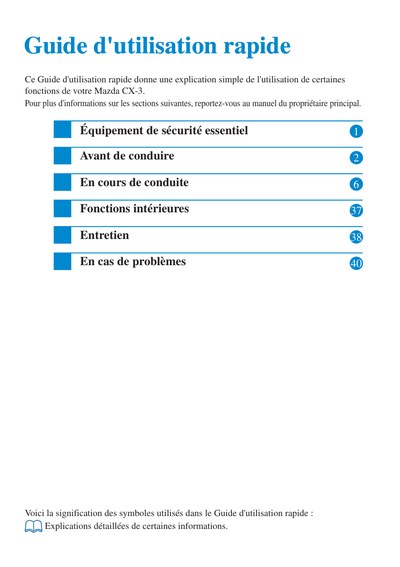 Couverture Notice Mazda CX-3