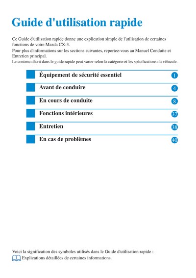 Couverture Notice Mazda CX-3