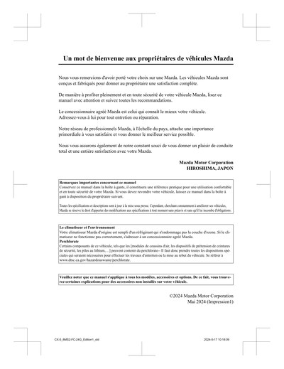 Couverture Notice Mazda CX-5