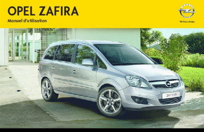 Couverture Notice Opel Zafira
