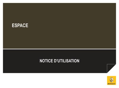 Couverture Notice Renault Espace