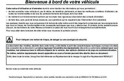 Couverture Notice Renault Fluence
