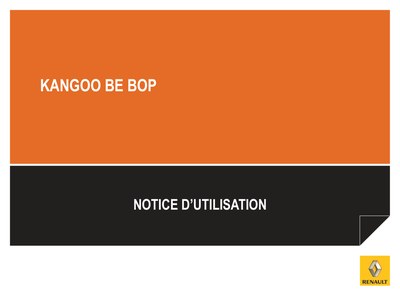 Couverture Notice Renault Kangoo