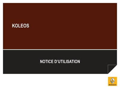 Couverture Notice Renault Koleos