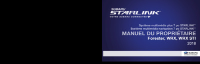 Couverture Notice Subaru WRX