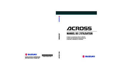 Couverture Notice Suzuki Across