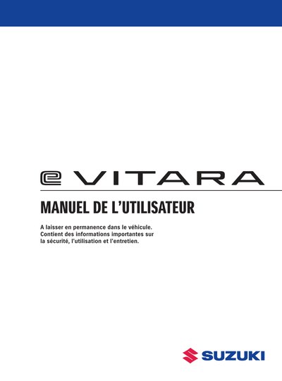Couverture Notice Suzuki e VITARA