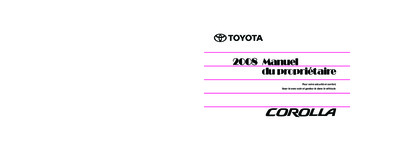 Couverture Notice Toyota Corolla