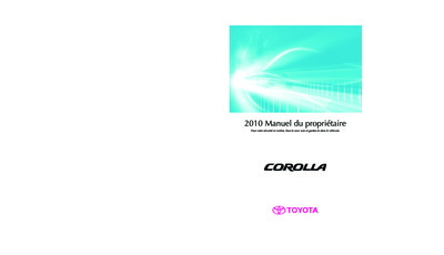 Couverture Notice Toyota Corolla
