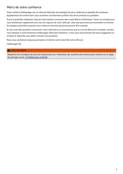 Couverture Notice Volkswagen California