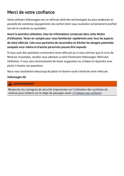 Couverture Notice Volkswagen Crafter