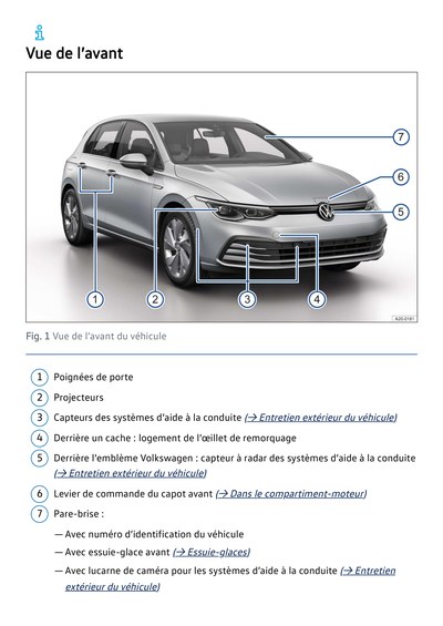 Couverture Notice Volkswagen Golf