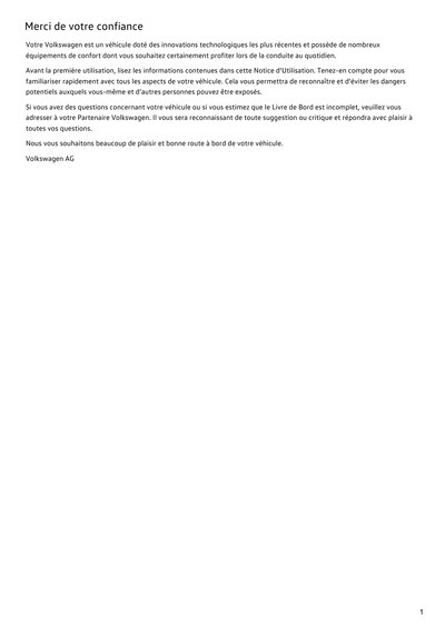Couverture Notice Volkswagen T-Roc